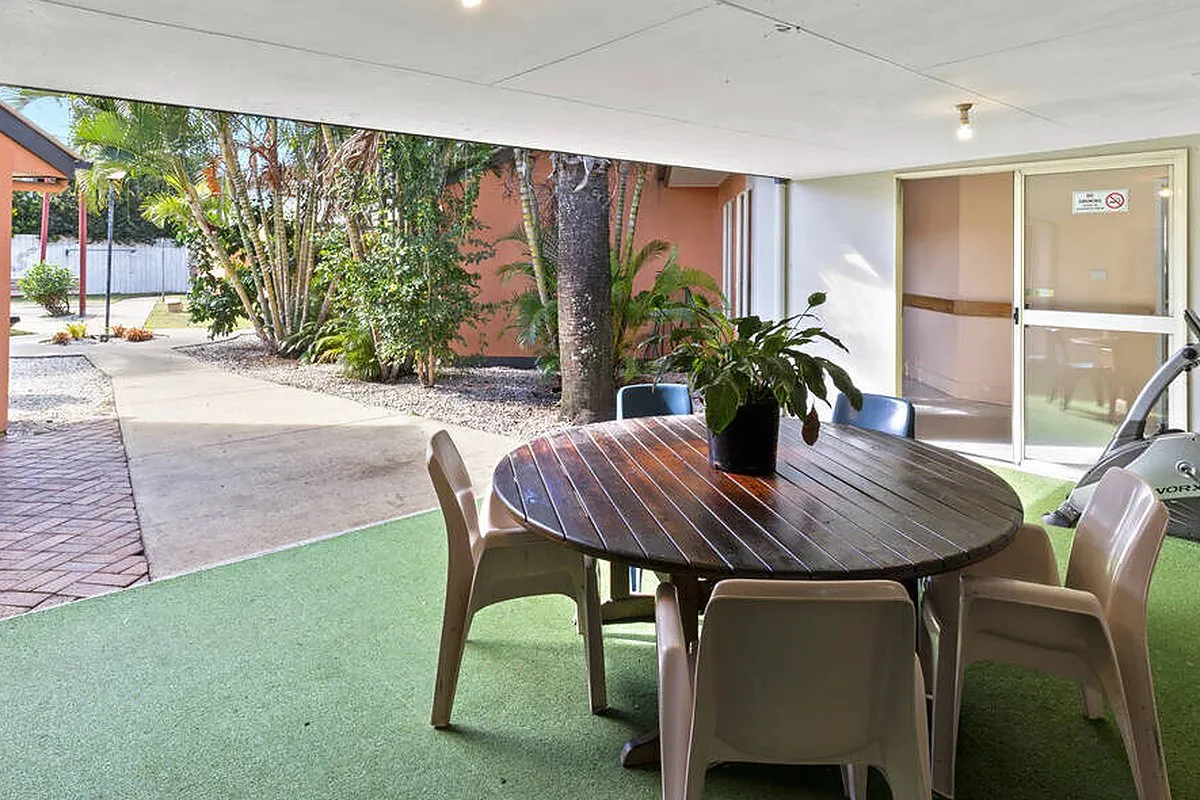 Outdoor garden area at Christine Court