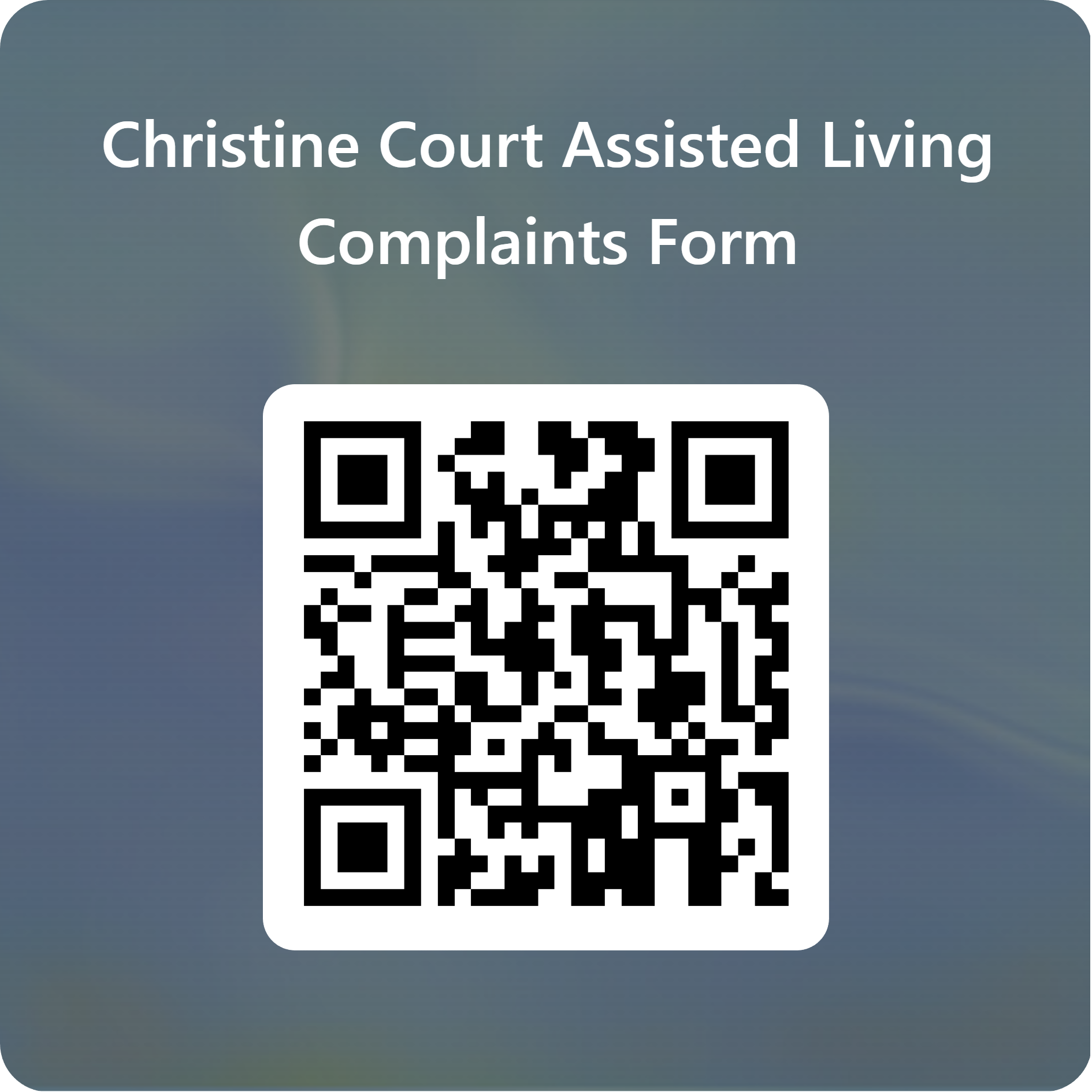 QR Code for Christine Court Complaints Form